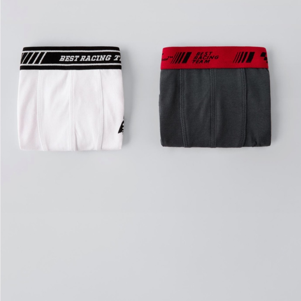 8 pair Zara Kids MOTO GP ™ BOXERS Underwear Set - Black, White, and Red